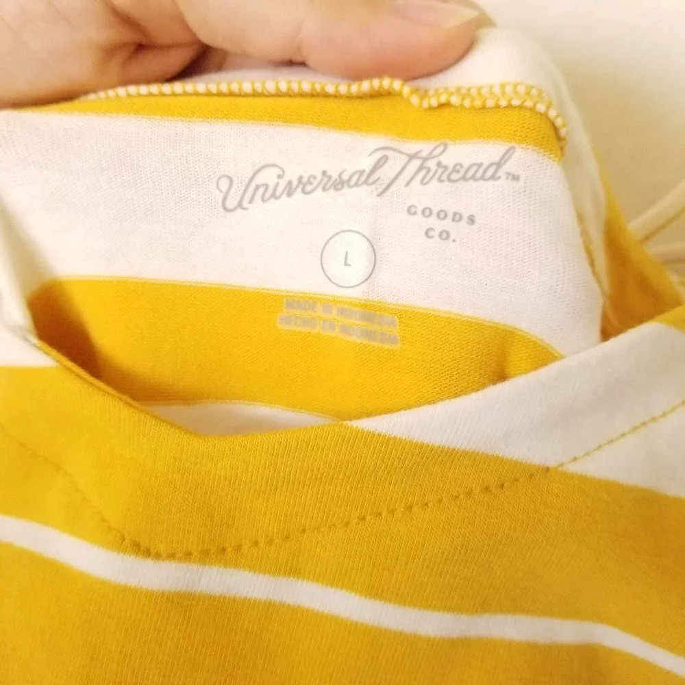 NEW Universal Thread & Co Tank Top Women's Large Squash Stripe Cami Cross Back - Picture 7 of 9